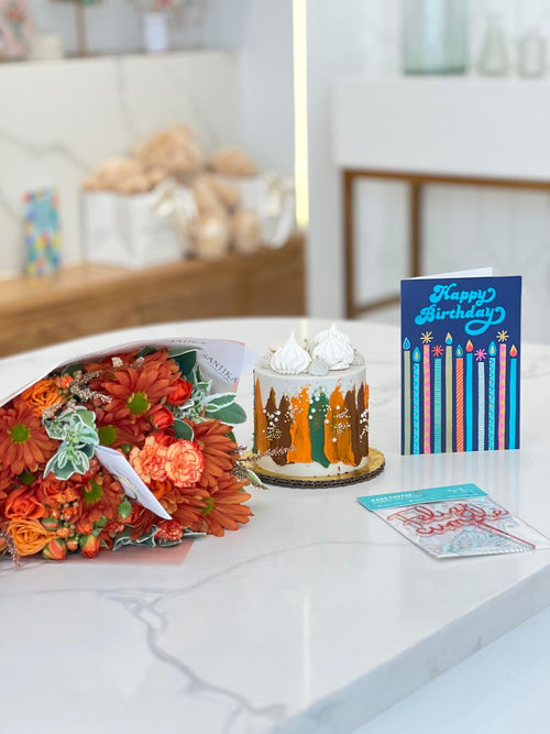 Birthday Kit Cake & Flowers